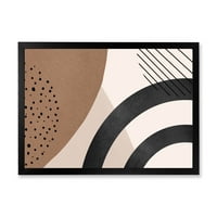 DesignArt 'Sažetak oblika i oblika bjelokosti u terakoti III' Moderni uokvireni umjetnički tisak