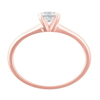 Dijamantni pasijans prsten od 10k ružičastog zlata od ružičastog zlata, Veličina 9