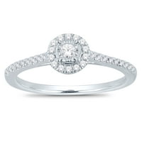 Ct. T.W. Diamond Classic Obvess Ring u 10kt bijelom zlatu, IGL certificiran