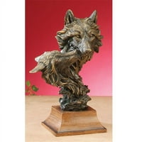 Unison Gifts, Inc. Brončana skulptura poprsje sive vukove
