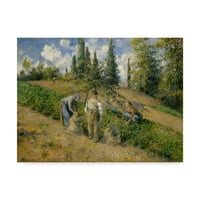 Zaštitni znak likovna umjetnost 'Harvest Pontoise' platno umjetnost Camille Pissarro