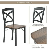 Hommoo Moderni stol za blagovaonicu, drveni industrijski kuhinjski stol i ergonomske stolice za namještaj za blagovaonicu,
