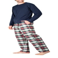 Muška pidžama set flanel pidžama za muškarce pj set s pidžama od pidžama i majica s dugim rukavima Henley majica