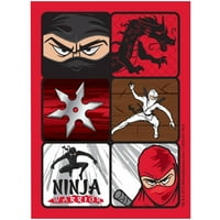 Listovi naljepnica ninja ratnika