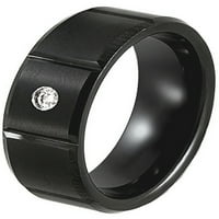 Muški crni volfram vjenčani bend Diamond Accent vjenčani prsten