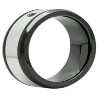 Muški crni dijamantni naglasak crno -bijeli prsten od nehrđajućeg čelika
