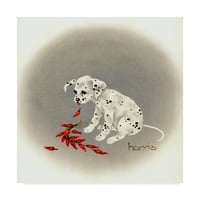 Likovna umjetnost s potpisom Dalmatinski čileanski pas na platnu Peggie Harris