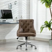 Aukfa Velvet Home Office Stolica s srednjim, podesivim 360 ° okretnim tapeciranim stolicama za računalne zadatke