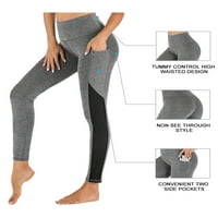 Yaavii mrežice joge gamaše sa bočnim džepovima za žene s visokim strukom u teretani za vježbanje hlača