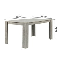 Dizajnerska grupa kuhinjski blagovaonski stol, pravokutni stol za trčanje s cementiranim drvetom, smeđe stolice