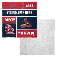 St. Louis Cardinals MLB ColorBlock Personalizirani svileni dodir Sherpa 50 60 bacaju pokrivač