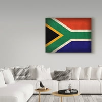 Zaštitni znak likovna umjetnost 'Južna Afrika nevolja zastava' platno umjetnost crvenog atlasa dizajnira