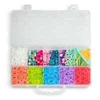 Rainbow tkalački tkalački stan: Beadmoji Mini Combo - DIY gumeni pojas i narukvica s perlicama - Uključuje bendove
