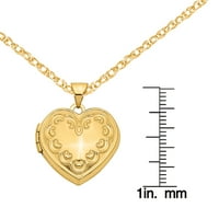 Karatni medaljon u obliku srca od žutog zlata s kupolastim srcem na lancu kabela