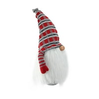 24 Tradicionalno božićno tumanje Djeda Gnome s bijelom bradom i crvenim kariranim šeširom