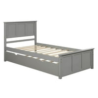 Okvir kreveta s uvlačivom platformom, letvice za krevet, kompaktna baza madraca, siva