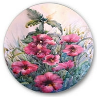 DesignArt 'cvjetanje cvjetova hibiskusa u divljim' tradicionalnim metalnim zidnim umjetnošću kruga - disk od 29