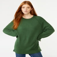 Besplatni montažni ženski džemper od tunika s dugim rukavima Raglan, srednja težina