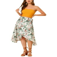 Jedinstveni prijedlozi Ženska midi suknja s boho omotom u tropskom cvjetnom stilu