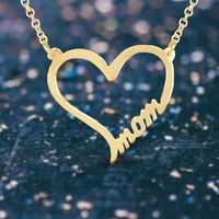 ♥ Ogrlica za srce u 14K žutog zlata pozlaćeno srebro na zlatno pozlaćenom veznom lancu srebrnog kabela