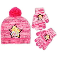 Barbie Pink Pom pleteni šešir s odgovarajućim rukavicama