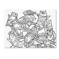 Zaštitni znak likovne umjetnosti 'Mačke i ribe 2' platno umjetnost Oxana Ziaka