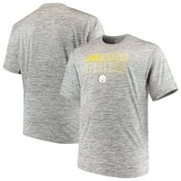 Muška veličanstvena siva siva Pittsburgh Steelers Big & Visoka posljednja šansa za reflektirajuću majicu