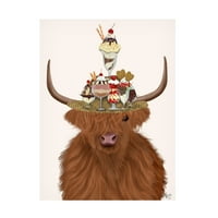 Fab Funky 'Highland krava i sladoled šešir' platno umjetnost