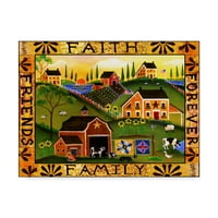 Zaštitni znak likovna umjetnost 'Faith Family Friends Forever' Canvas Art by Cheryl Bartley