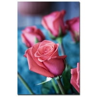 Zaštitni znak likovna umjetnost Pink Rose Canvas Art by Martha Guerra, 16x24