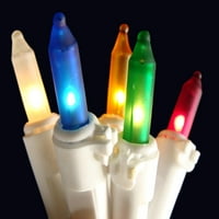 Set smrznute više boje mini božićnih lampica - bijela žica