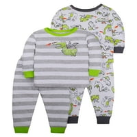 Little Star Organic Boy Boys & Toddler Boys Snug Fit Pamuk pidžama dugih rukava, set