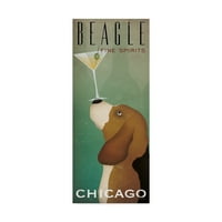 Zaštitni znak likovna umjetnost 'Beagle Martini' platno umjetnost Ryana Fowlera
