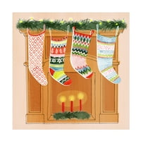 Grace Popp 'božićne čarape I' platno umjetnost