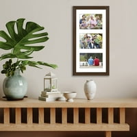 AmericanFlat okvir za kolaž u orahu - prikažite tri fotografije na vašem zidu, savršeni kao obiteljski okvir za