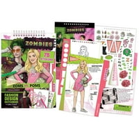 Disney: Zombies Modni dizajn bojanje i trag svjetla stol set- Knjiga skica, naljepnice i olovke za bojanje, svijetli