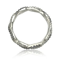 Kolekcija sterling srebrni safir i dijamantski naglasak crossover bend