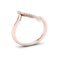 1 6ct TDW Diamond 10K ružičasto zlatna krivulja zaobilaznica modnog prstena