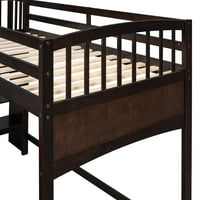 Aukfa potkrovlje kreveti s ladicama za skladištenje i skladišta, Twin XL, espresso