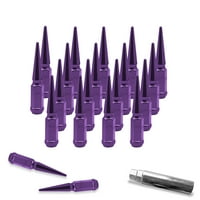 Premium Purple Spiked 12x1. Produžene matice za nogave 4,4 off-road šiljat metal lugz matica w ključ