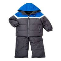 Ixtreme Baby Toddler Boys's Colorblocked Zimska jakna i tiskane snježne hlače Bib, 2-komad set