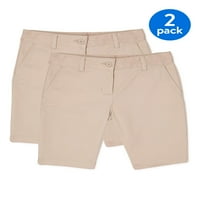 Wonder Nation Girls Plus školske uniforme Stretch Twill Bermuda kratke hlače, Paket vrijednosti, veličine 8-20