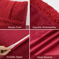 Fantoskop mekane pahuljaste Sherpa serije za bacanje jastuka za jastuk fau krzno ukrasni jastuk, crveni ,, pakiranje