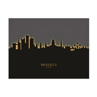 Michael Tompsett 'Bruxelles Belgium Skyline Glow II' Canvas Art