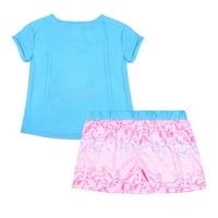 Top i kratke hlače za djevojčice, tiskani pidžama Set za spavanje, veličine 4-16