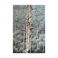 Zaštitni znak likovna umjetnost 'Aspen Duo Winter' Canvas Art by Carol J Rupp