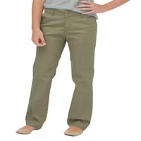Dickies Girls School Uniform Flexwaist Slim Fit Ravna noga ravne prednje hlače, veličine 4-16