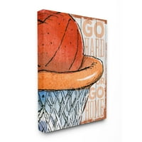 Dječja soba od Stupell Go Hard Basketball Hoop Orange Sports Canvas Wall Art do subotnje večernje posta