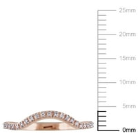 Zaručnički prsten zakrivljenog obrisa od 10k ružičastog zlata s dijamantnim naglaskom