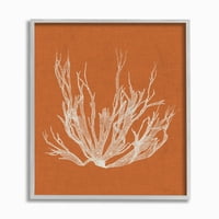 Koraljne alge narančasto-bijeli dizajn na Plaži uokvirena zidna umjetnost iz ame